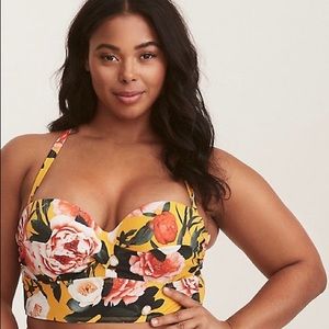 FLORAL TWIST LIGHTLY LINED BIKINI TOP Size 4